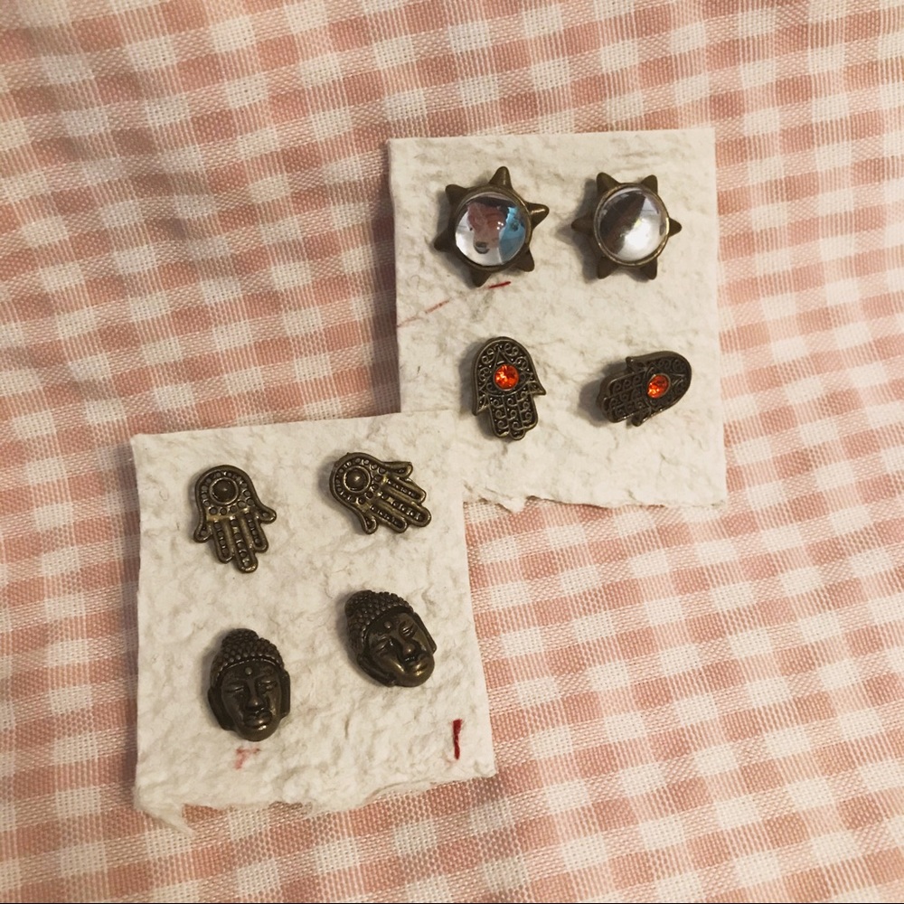 8 boho earrings studs